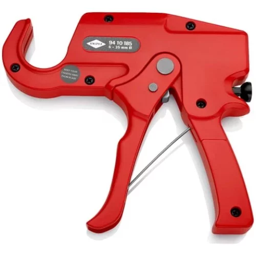 KNIPEX Rohrschneider für Kunststoffrohre 94 10 185 Originalbild mit vollständigem Werkzeug