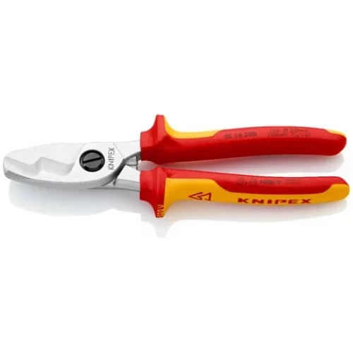 KNIPEX VDE-Kabelschere mit Doppelschneide 95 16 200 Originalbild mit vollständigem Werkzeug
