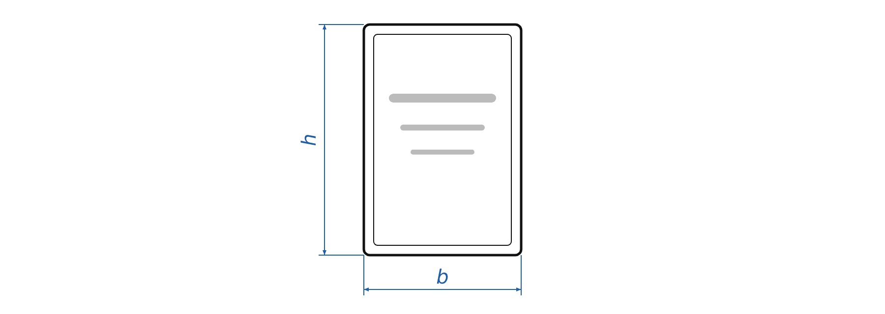 Maßzeichnung Hinweisschild Hochformat