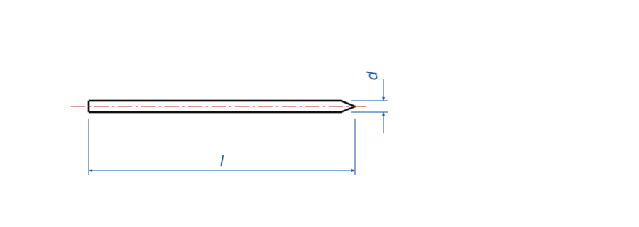 Maßzeichnung Rahmstift