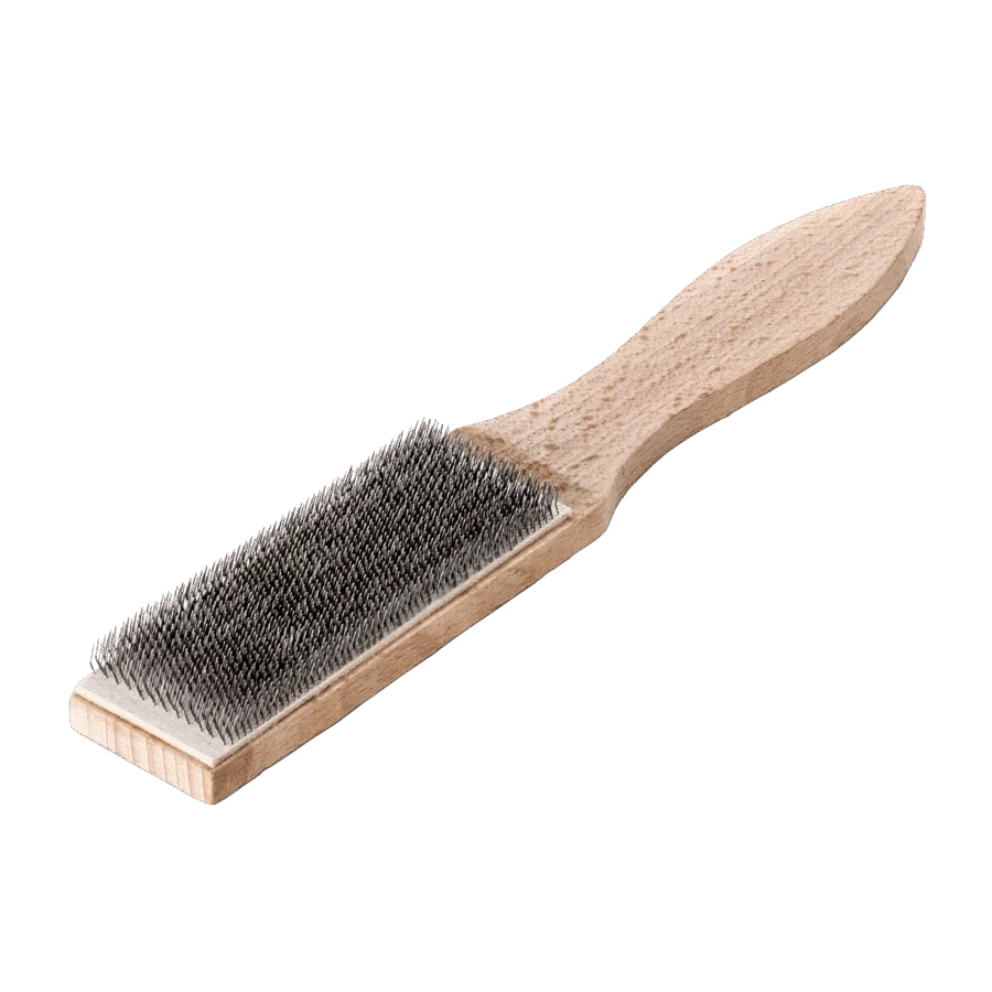 LESSMANN Feilenbürste 250 x 40 mm, Stahldraht glatt mit Knie 0,30 mm – Ansicht