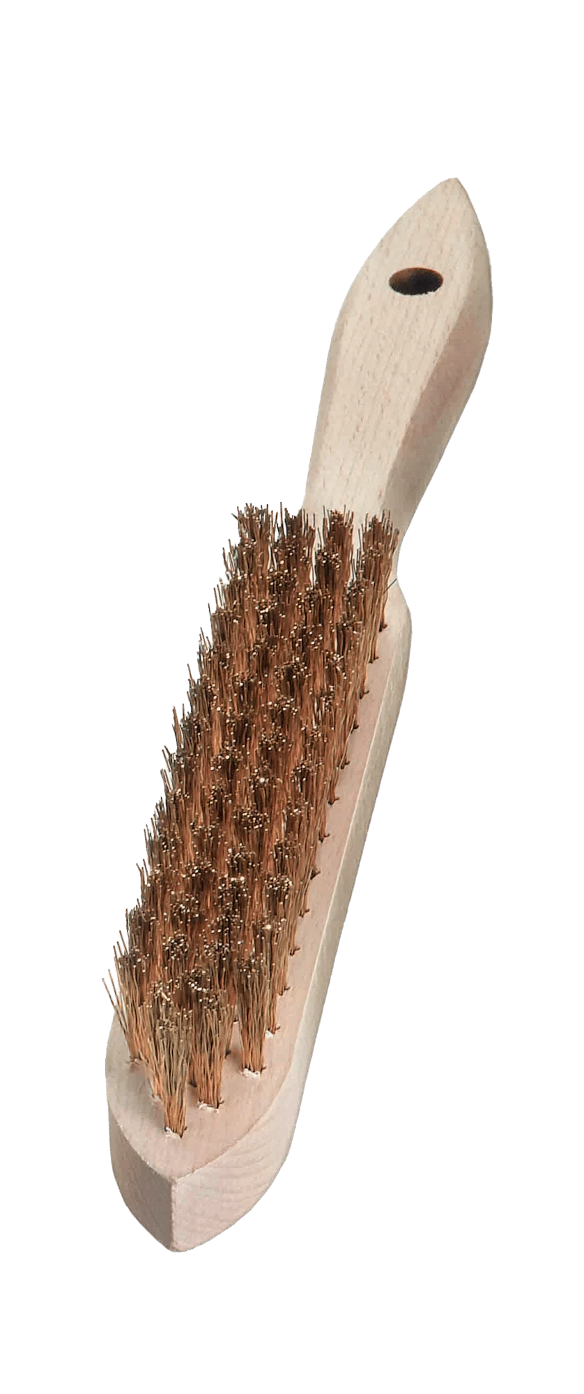 LESSMANN Handbürste 4-reihig, Messingdraht gewellt 0,15 mm, Holzkörper 290 mm – Ansicht