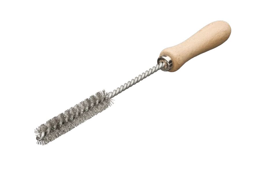 LESSMANN Lochbürste IBM mit Feilenheft Ø 10 mm, 300 x 100 mm, Stahldraht gewellt 0,15 mm – Ansicht