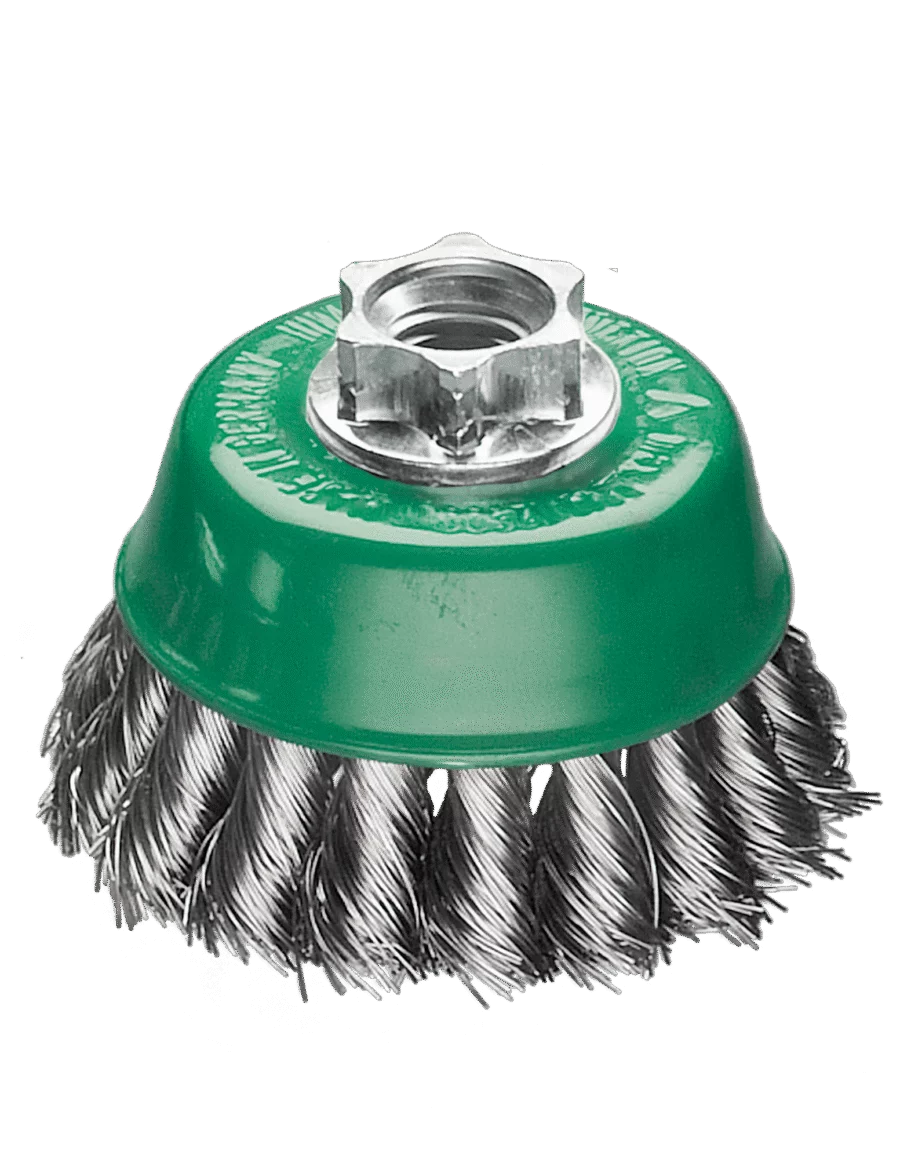 LESSMANN Zopf-Topfbürste Ø 65 mm M14, Edelstahldraht gezopft 0,50 mm – Ansicht