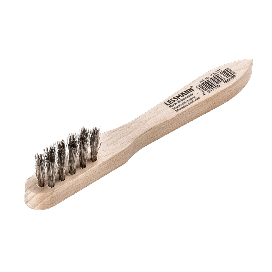 LESSMANN Zündkerzenbürste 150 mm, 3-reihig, Stahldraht gewellt 0,15 mm – Ansicht