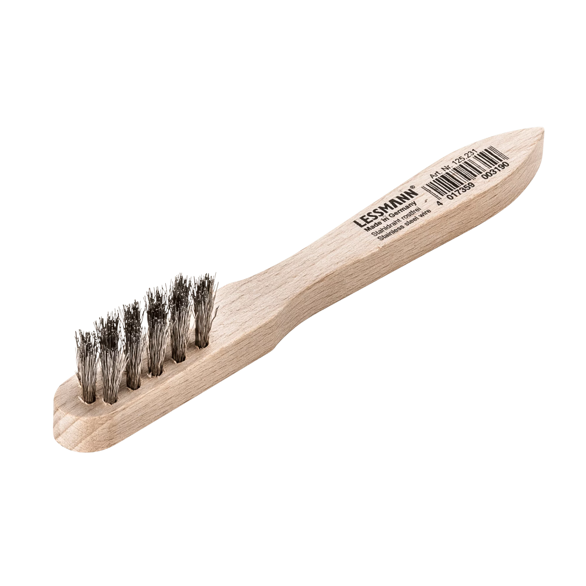 LESSMANN Zündkerzenbürste 150 mm, 3-reihig, Stahldraht gewellt 0,15 mm – Ansicht