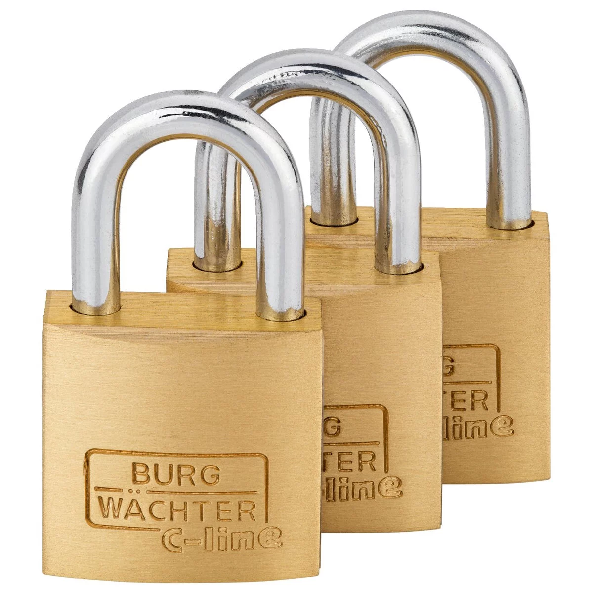 BURG-WÄCHTER Vorhangschloss-Set 222 20 gleichschließend, 3 Stück – Ansicht