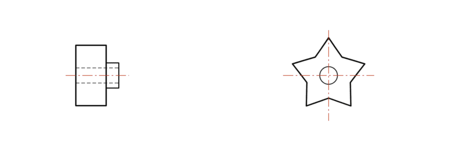 Sterngriffmutter Zeichnung