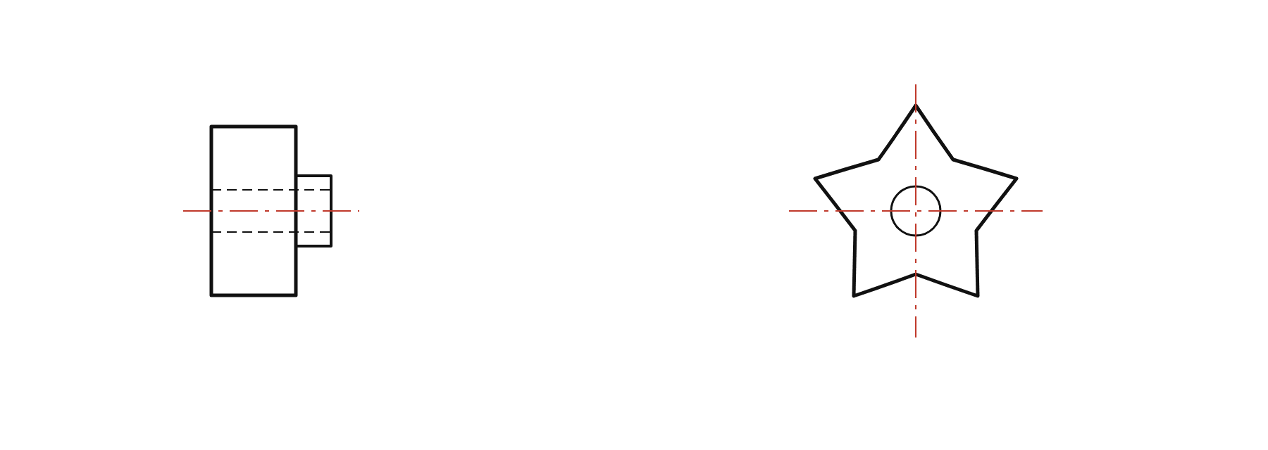 Sterngriffmutter Zeichnung