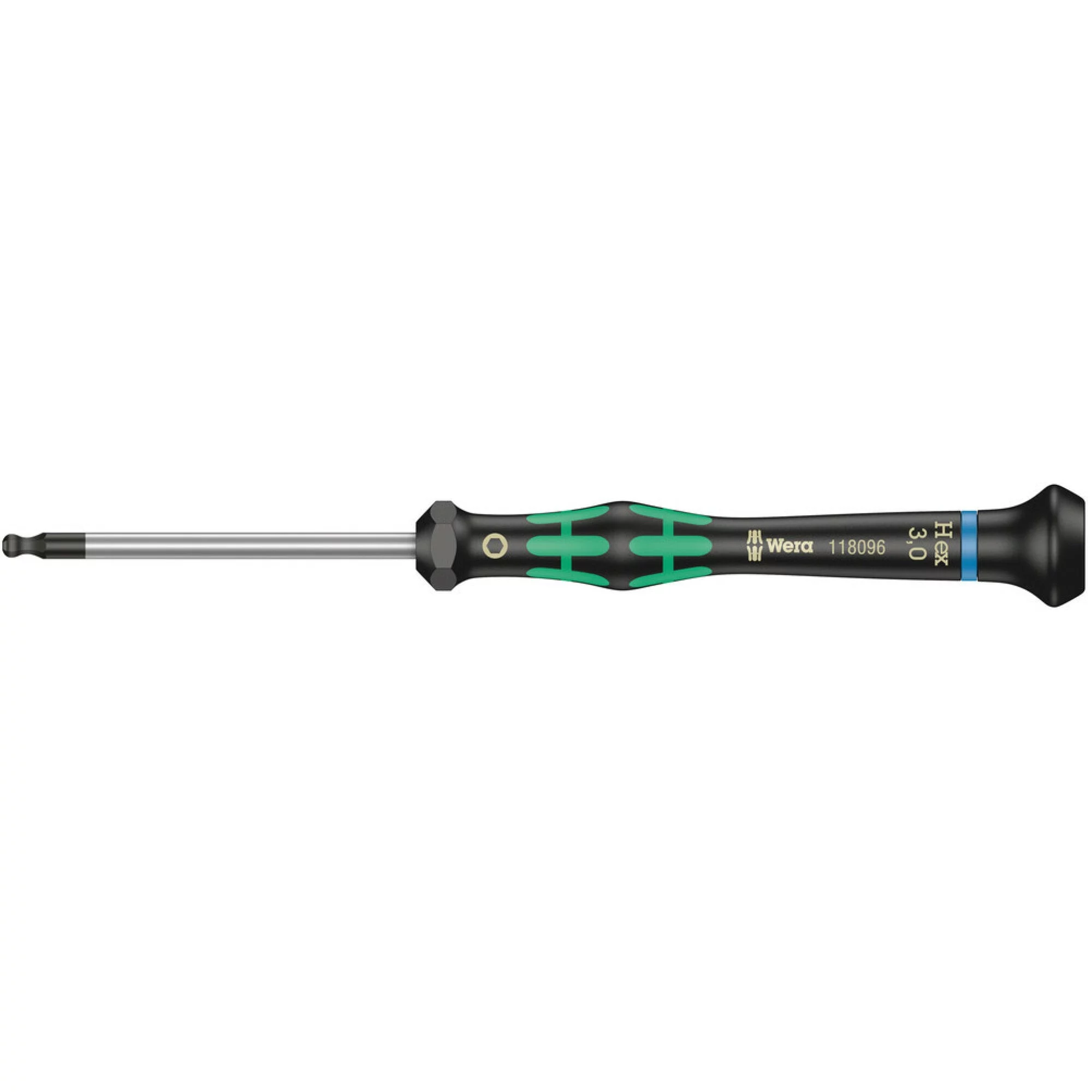 Wera 2052 Kraftform Micro Elektronik-Sechskant-Kugelkopfschraubendreher 3,0 x 60 mm – Ansicht