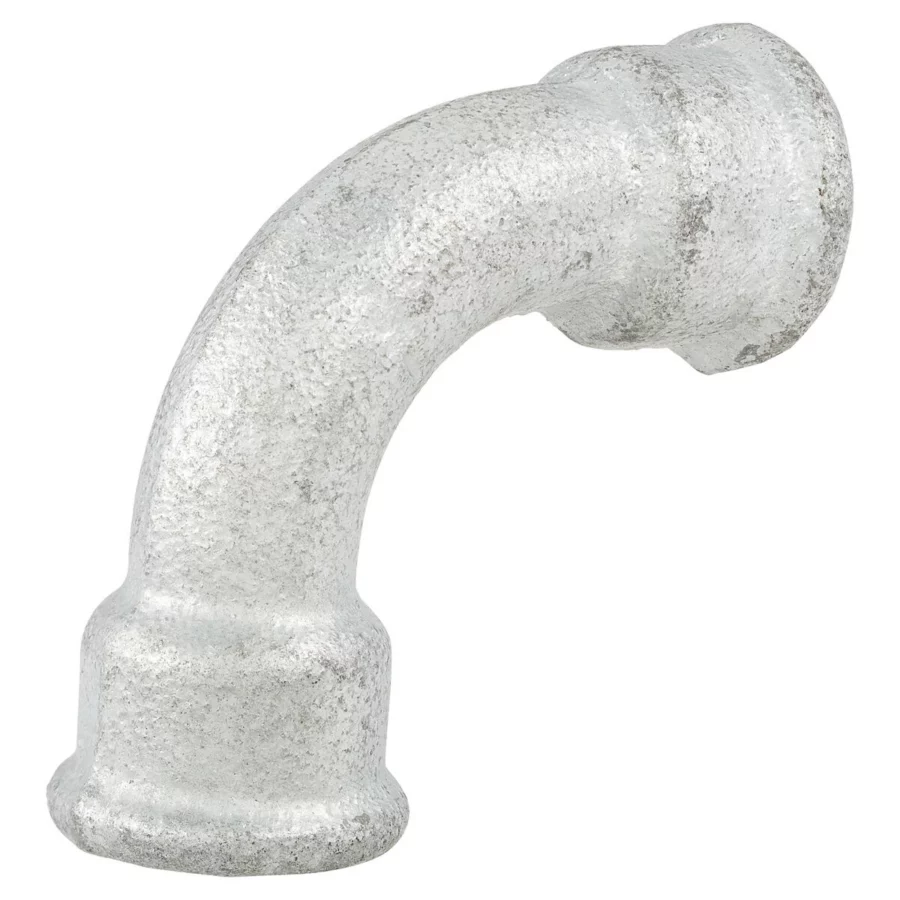 Kirchhoff Bogen 90° (Nr. 2A), Temperguss verzinkt, 1/2" IG – Ansicht