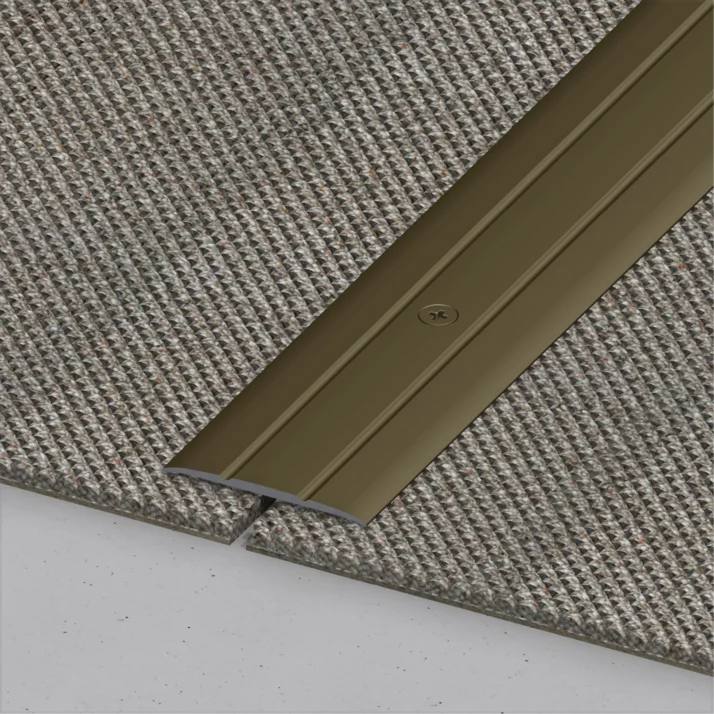 alfer Übergangsprofil flach, gebohrt Aluminium 37 x 2,5 mm, silber eloxiert, 1 m – Ansicht