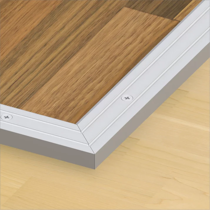 alfer Abschlussprofil gebohrt, mit Zierrillen Aluminium 25 x 10 mm, silber eloxiert, 1 m – Ansicht