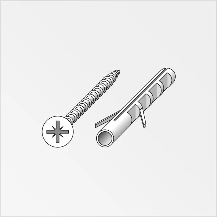 alfer Schrauben mit Dübel 3 x 30 mm, silber, 10 Stück – Maßzeichnung