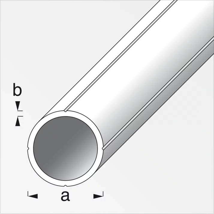 alfer Rundrohr Kunststoff Ø 7,5 x 1 mm, weiß, 1 m – Maßzeichnung