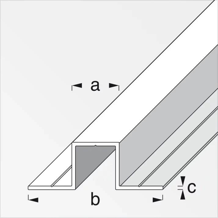 alfer Quadrat-U-Profil 2 Schenkel 180° Aluminium 11,5 x 31,5 x 1,5 mm, blank, 1 m – Maßzeichnung