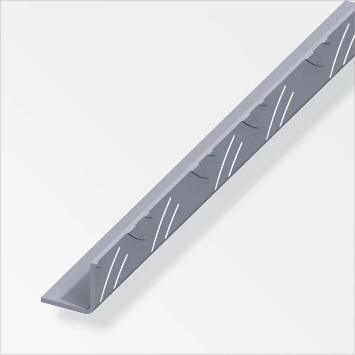 alfer Riffelblech-Winkel gleichschenklig Aluminium 23,5 x 23,5 mm, blank, 1 m – Ansicht