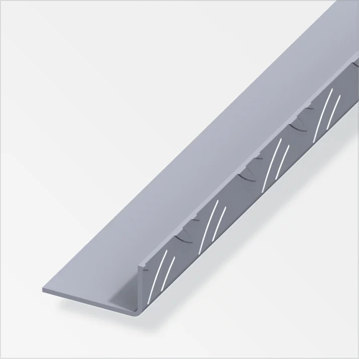 alfer Riffelblech-Winkel ungleichschenklig Aluminium 43,5 x 23,5 mm, blank, 1 m – Ansicht