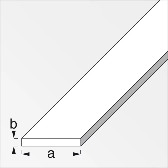 alfer Flachstange Aluminium 20 x 2 mm, silber eloxiert – Maßzeichnung
