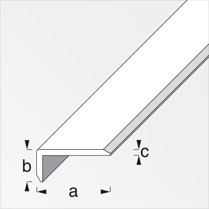 alfer Kantenschutzprofil Aluminium 19 x 8 x 1,6 mm, silber eloxiert, 1 m – Maßzeichnung