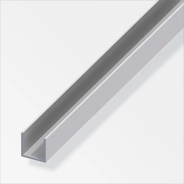 alfer U-Profil Aluminium 8,2 x 10,1 x 1,3 mm, silber eloxiert, 1 m – Ansicht