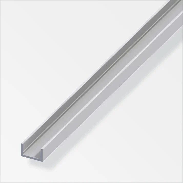 alfer U-Profil Aluminium 10 x 11,5 x 1,5 mm, silber eloxiert, 1 m – Ansicht