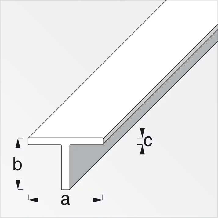 alfer T-Profil Aluminium 15 x 15 x 1,5 mm, silber eloxiert, 1 m – Maßzeichnung