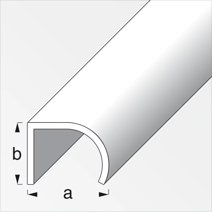 alfer Griffprofil Aluminium 25 x 19 mm, silber eloxiert, 1 m – Maßzeichnung