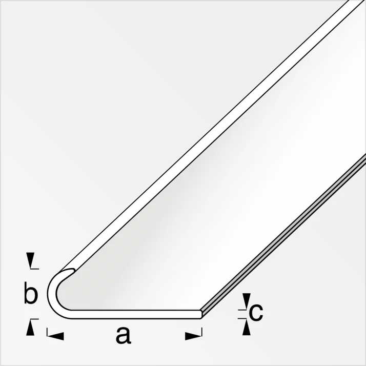 alfer Kantenschutzprofil rund Aluminium 18 x 5,8 x 1 mm, silber eloxiert, 1 m – Maßzeichnung