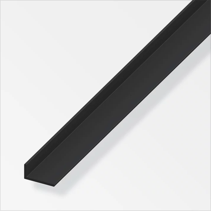 alfer Winkelprofil ungleichschenklig Kunststoff 20 x 10 x 1,5 mm, schwarz, 1 m – Ansicht