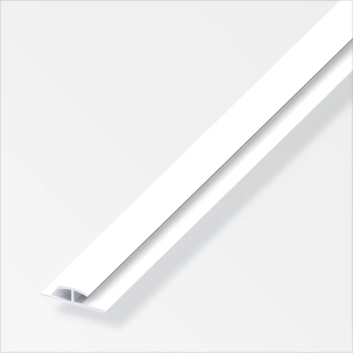 alfer H-Profil (Verbindungsprofil) für 4 mm Platten Kunststoff 4 x 25 x 1 mm, weiß, 1 m – Ansicht