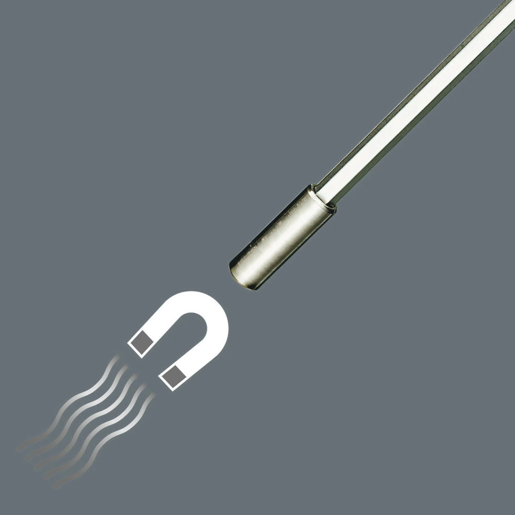 Wera 812/1 Bithalter-Schraubendreher mit starkem Permanentmagnet 1/4" x 120 mm – Maßzeichnung