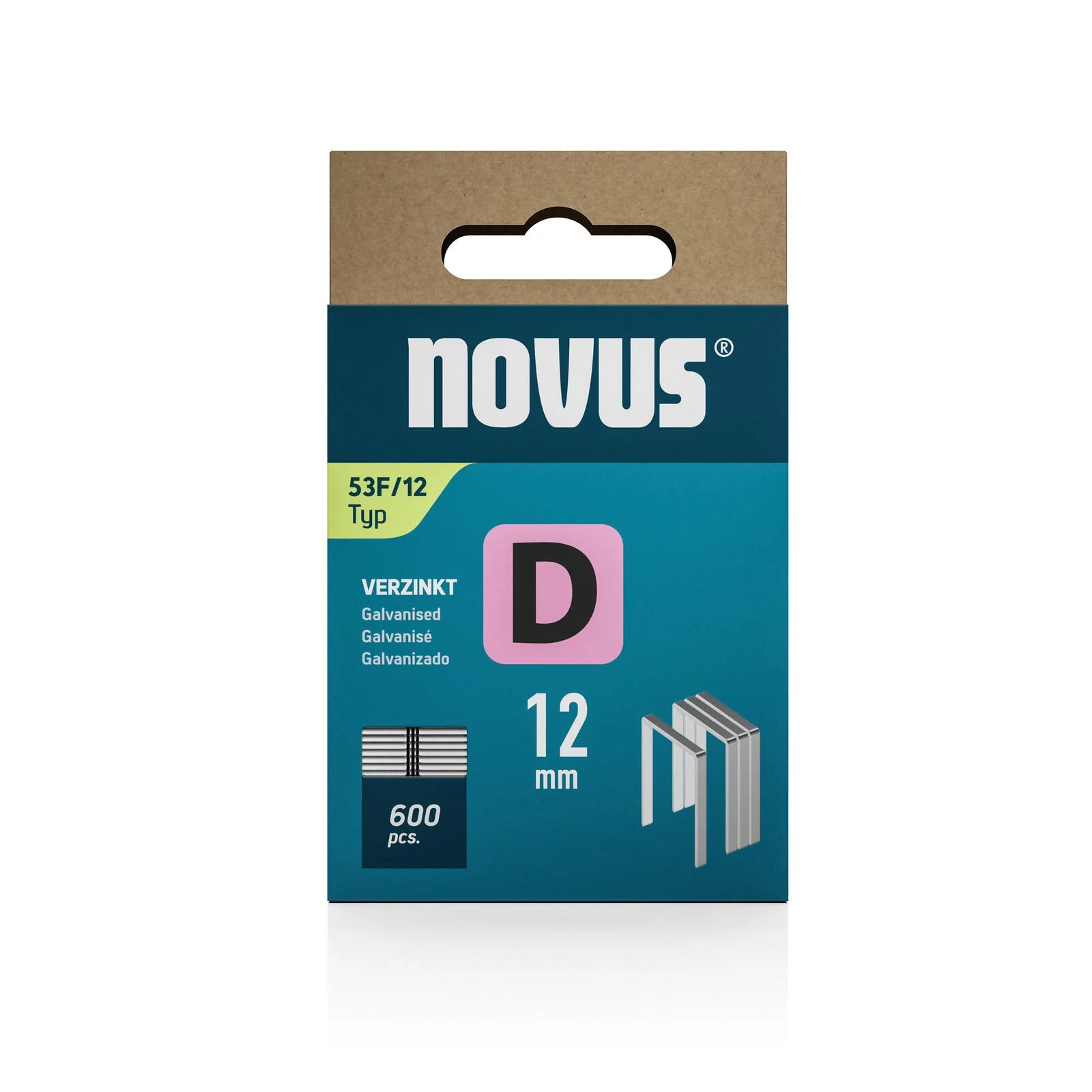 NOVUS Flachdrahtklammern D Typ 53F/12 mm, 600 Stück