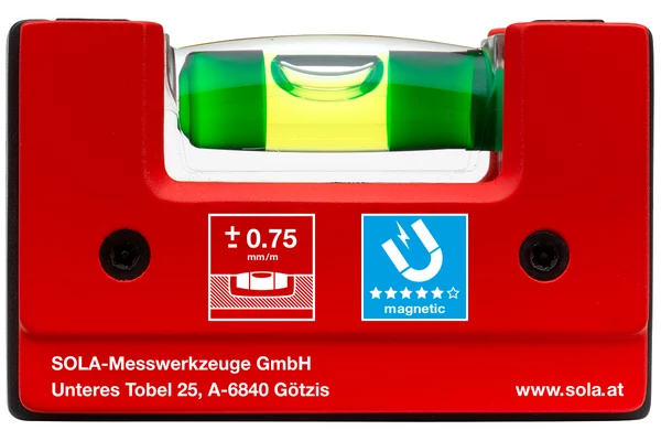 SOLA Mini-Wasserwaage GO! MAGNETIC – Rückseite