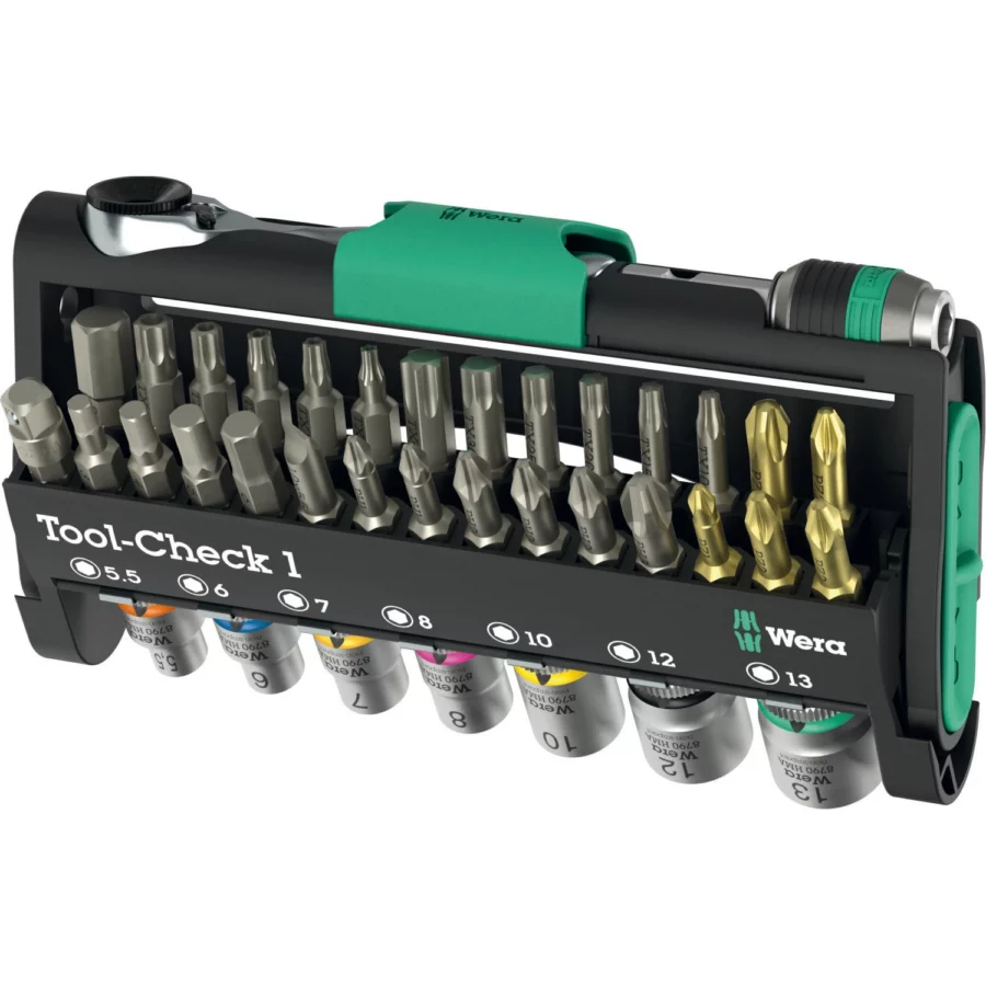 Wera Tool-Check 1 Bit- und Steckschlüssel-Set mit Bitratsche 38-teilig – Ansicht