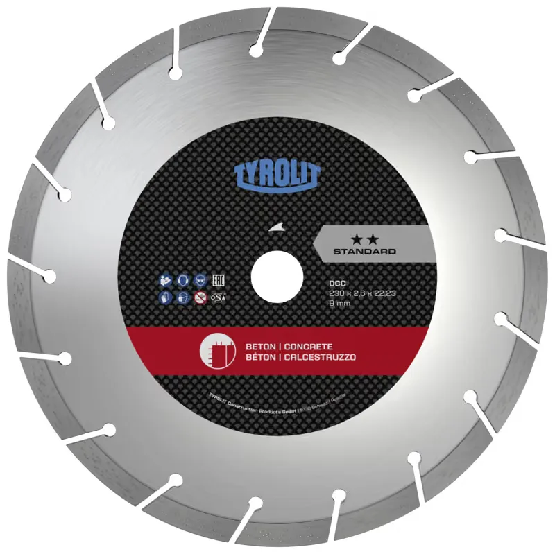 TYROLIT DCC Diamanttrennscheibe Beton 230 mm – Ansicht
